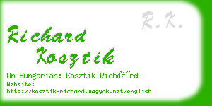 richard kosztik business card